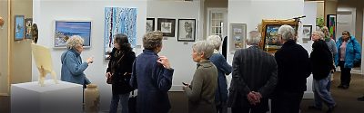 Art show with crowd of guests