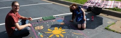 ChalkFest artists and their chalk art